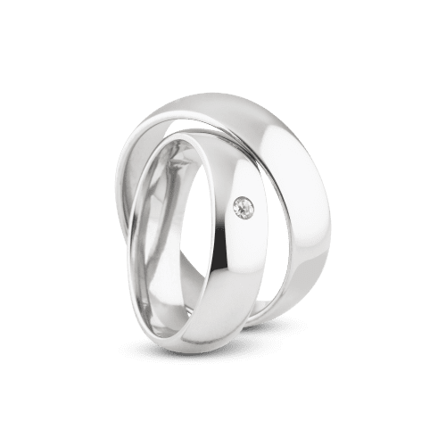 Par de Alianças de Compromisso Tradicional 6mm com Zircônia