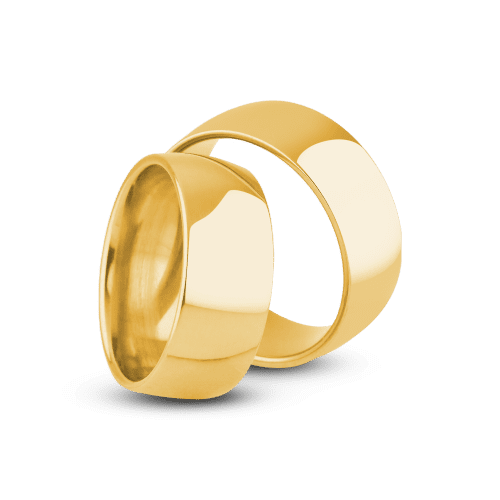 Par de Alianças Tradicional 8mm Banhada Ouro 24k