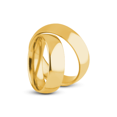 Par de Alianças Tradicional 6mm Banhada Ouro 24k