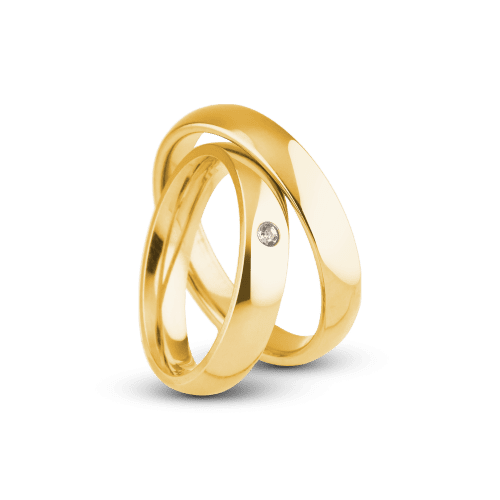 Par de Alianças Tradicional 3mm Banhada Ouro 24k com Zircônia